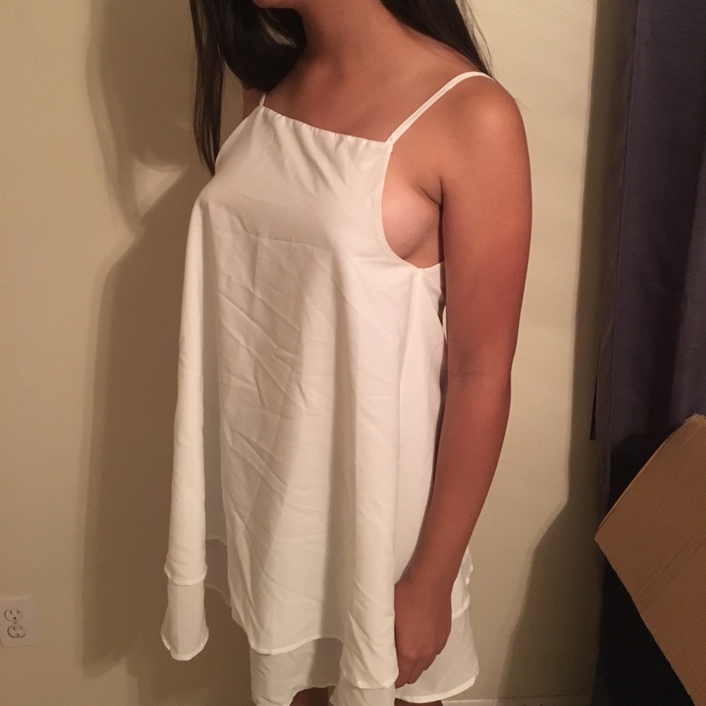 White backless dress